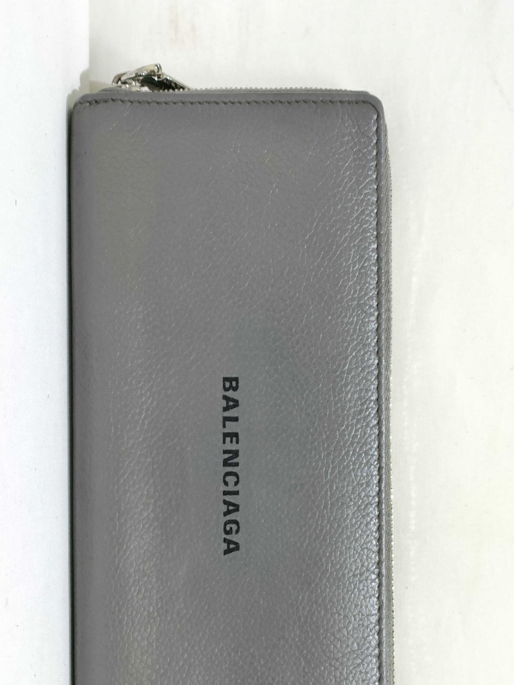 Balenciaga Grey Leather Zip Around Continental Wallet